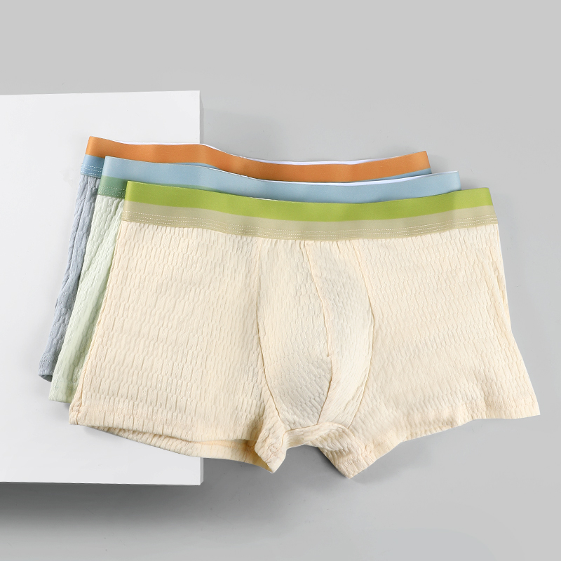 Boxer Brief Pack Cotton - ชุดชั้นในชายผ้าฝ้าย 3 ชิ้น กางเกงบ็อกเซอร์ชาย ทรงบางสำหรับฤดูร้อน กางเกงบ็อกเซอร์กีฬาสำหรับวัยรุ่น